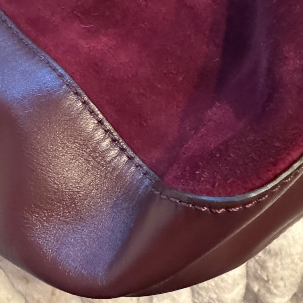 Michael Kors Elegant Burgundy Leather and Suede Women's Bag - Picture 8 of 15